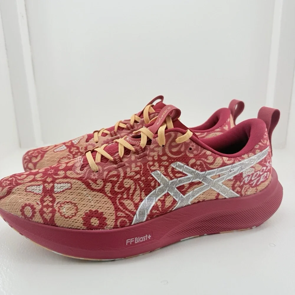 ASICS Noosa Tri 16 Mens 12 Red Orange Paisley Running Shoes Marathon Sneakers